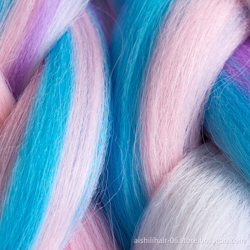 Aishili wholesale cheap 24inches 100g jumbo braiding candy blend color crochet hair extensions synthetic hair braiding